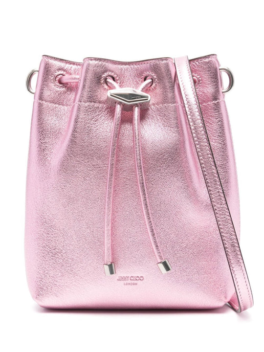 Bon Bon Metallic Leather Mini Bucket Bag