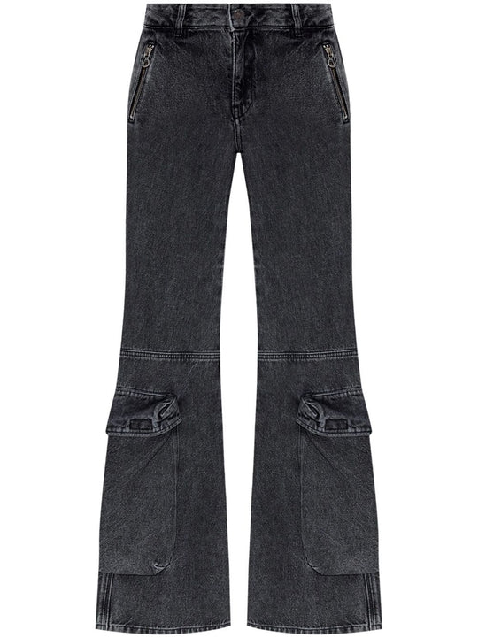Flared Denim Cotton Jeans