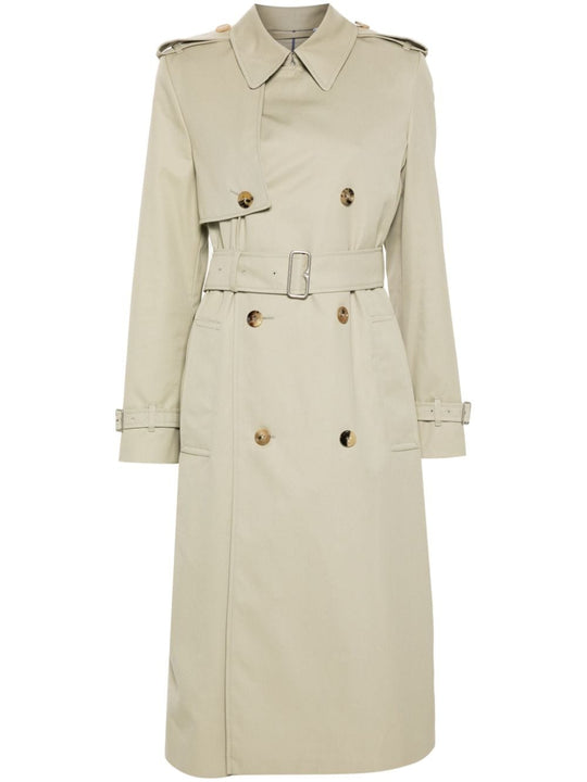 Cotton Blend Long Trench Coat