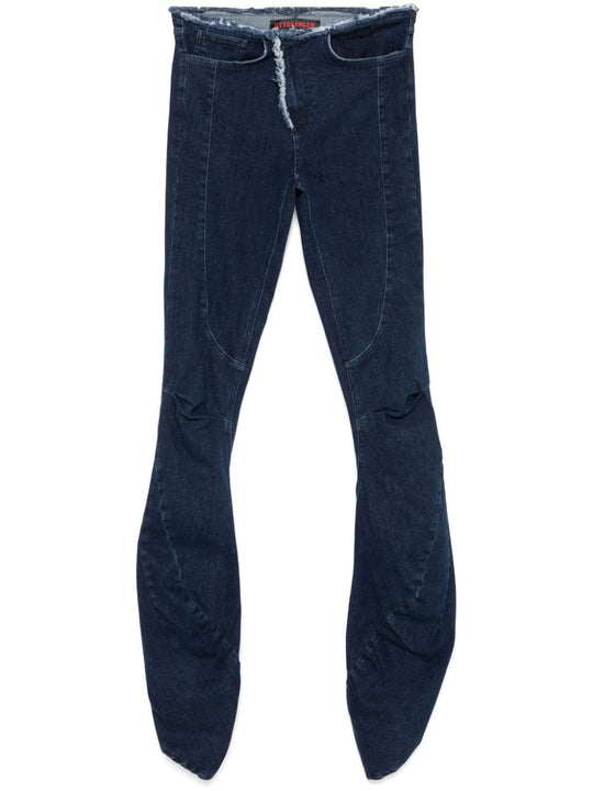 Frayed-Edge Denim Jeans