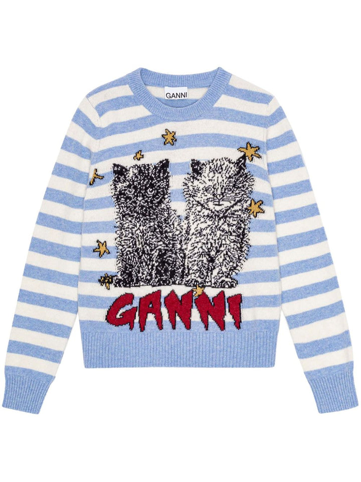 Ganni Sweaters - Blue and green | 983e30fbad4f38d82c8e6b588c76ada4dc8a6706