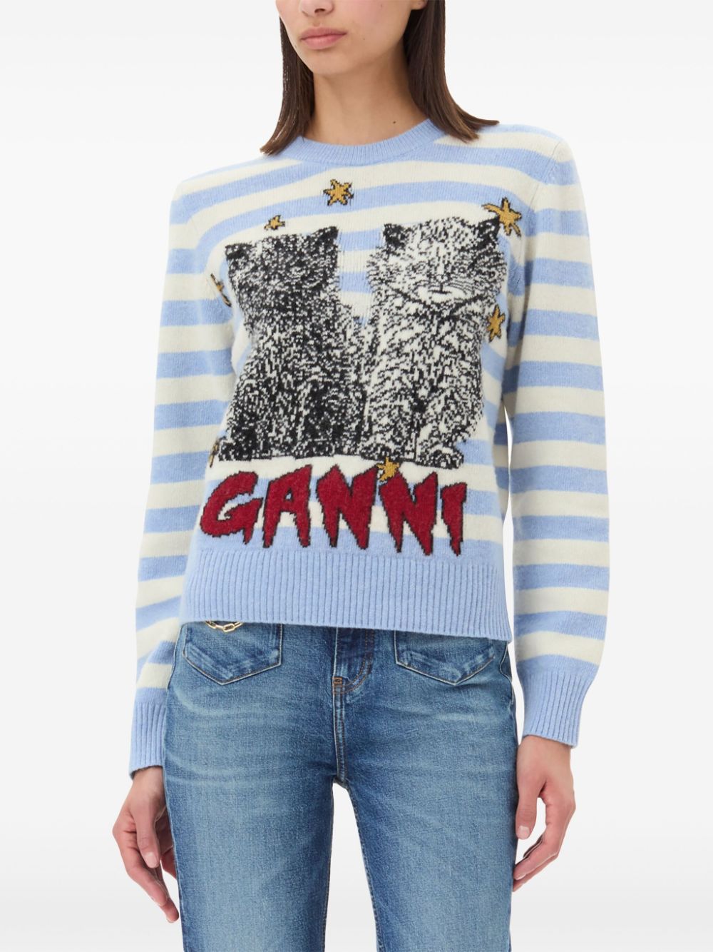 Ganni Sweaters - Blue and green | fe03252333d5ae90140c75b6dc54271d17dab1eb