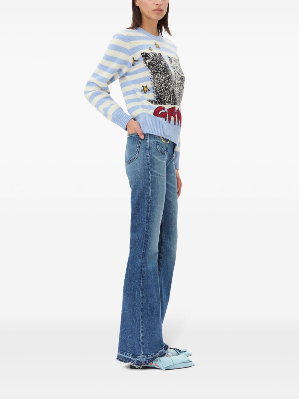 Ganni Sweaters - Blue and green | bb5b06ca78d7f6c1eb3a86aac6ec77950eb305b0