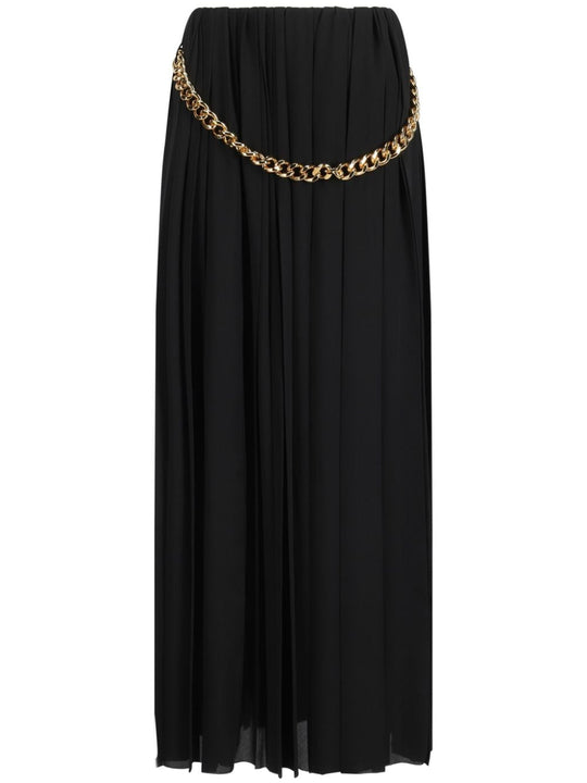 Chain Embellished Pleated Skirt