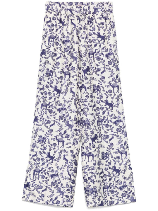 Printed Silk Trousers