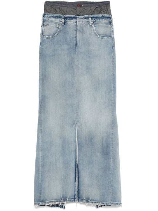 Denim Cotton Maxi Skirt