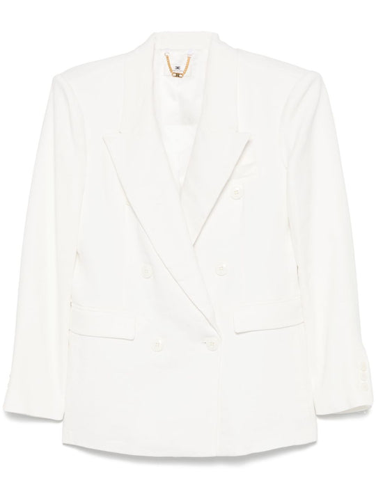 Linen Blend Double-Breasted Jacket