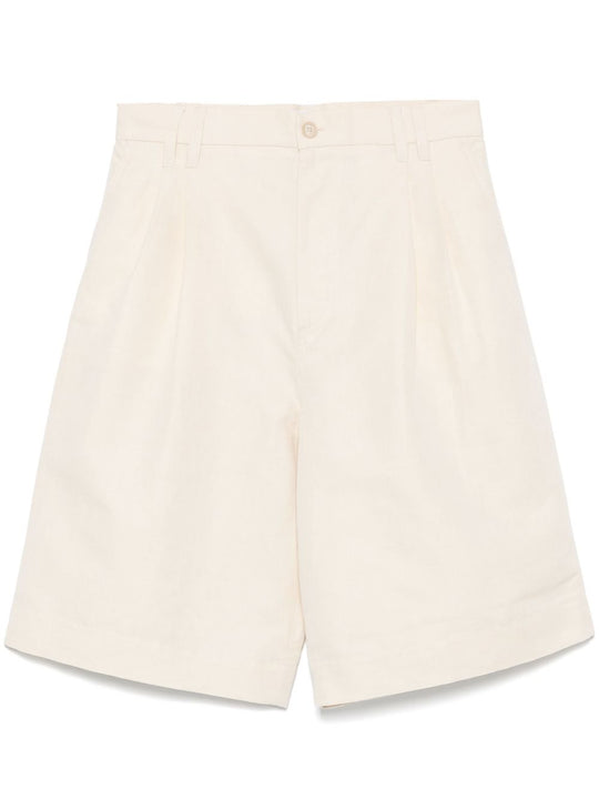 Linen And Cotton Blend Shorts