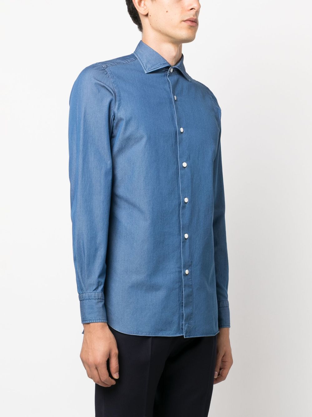 Finamore 1925 Napoli Shirts - Blue and green | f55d51220c448b8c000a8e8c246e36d2ae6db111