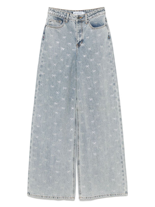Crystal Embellished Denim Jeasn