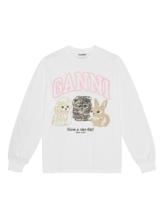 Animals Cotton Crewneck Sweater