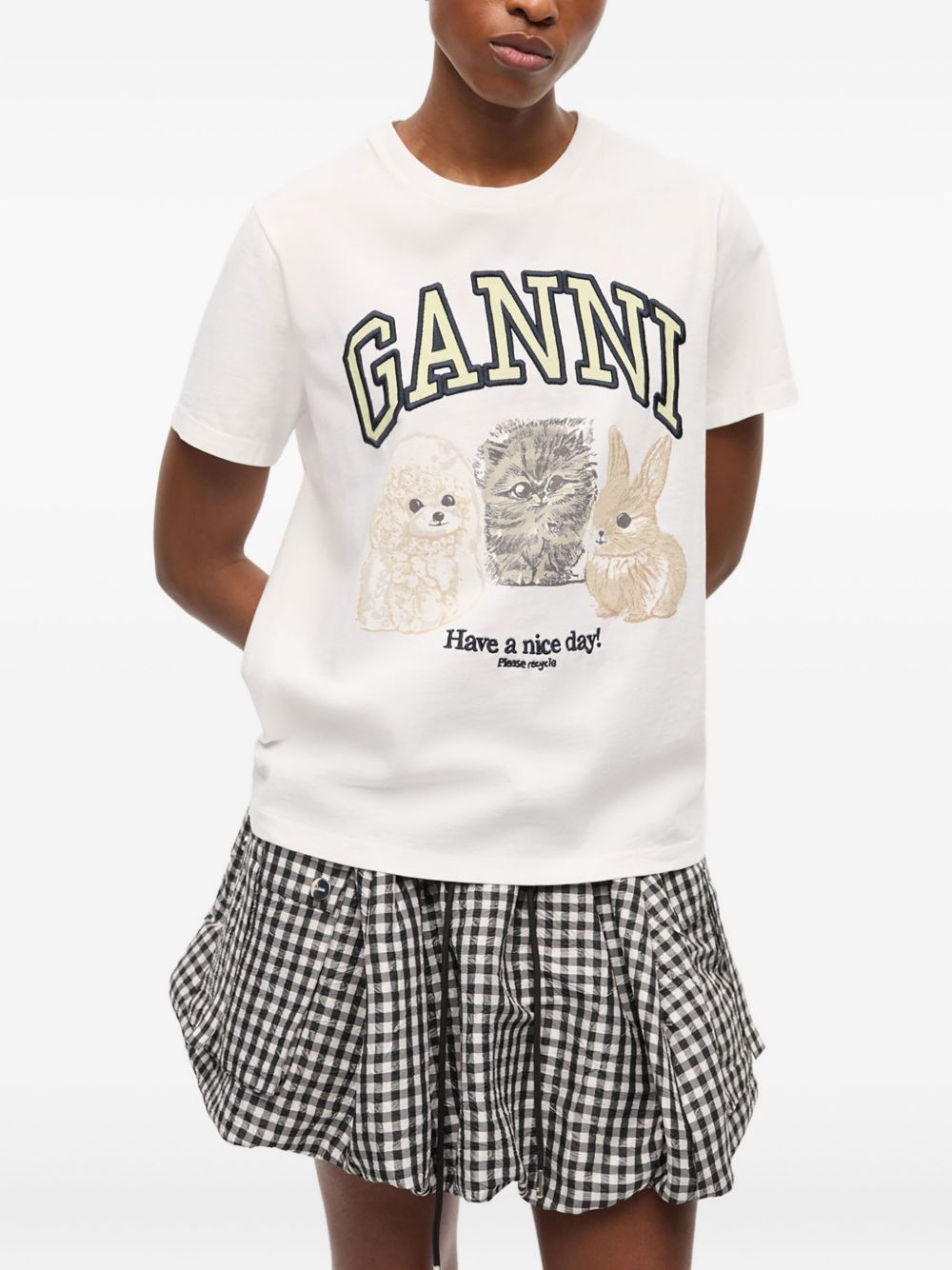 Ganni T-shirts and Polos - Light and natural | 0c3a258b1402cee2e75cbadf7e90fe6a946644c9
