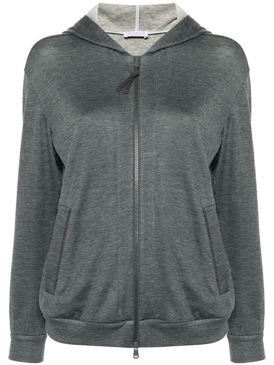 Cotton And Silk Blend Hoodie