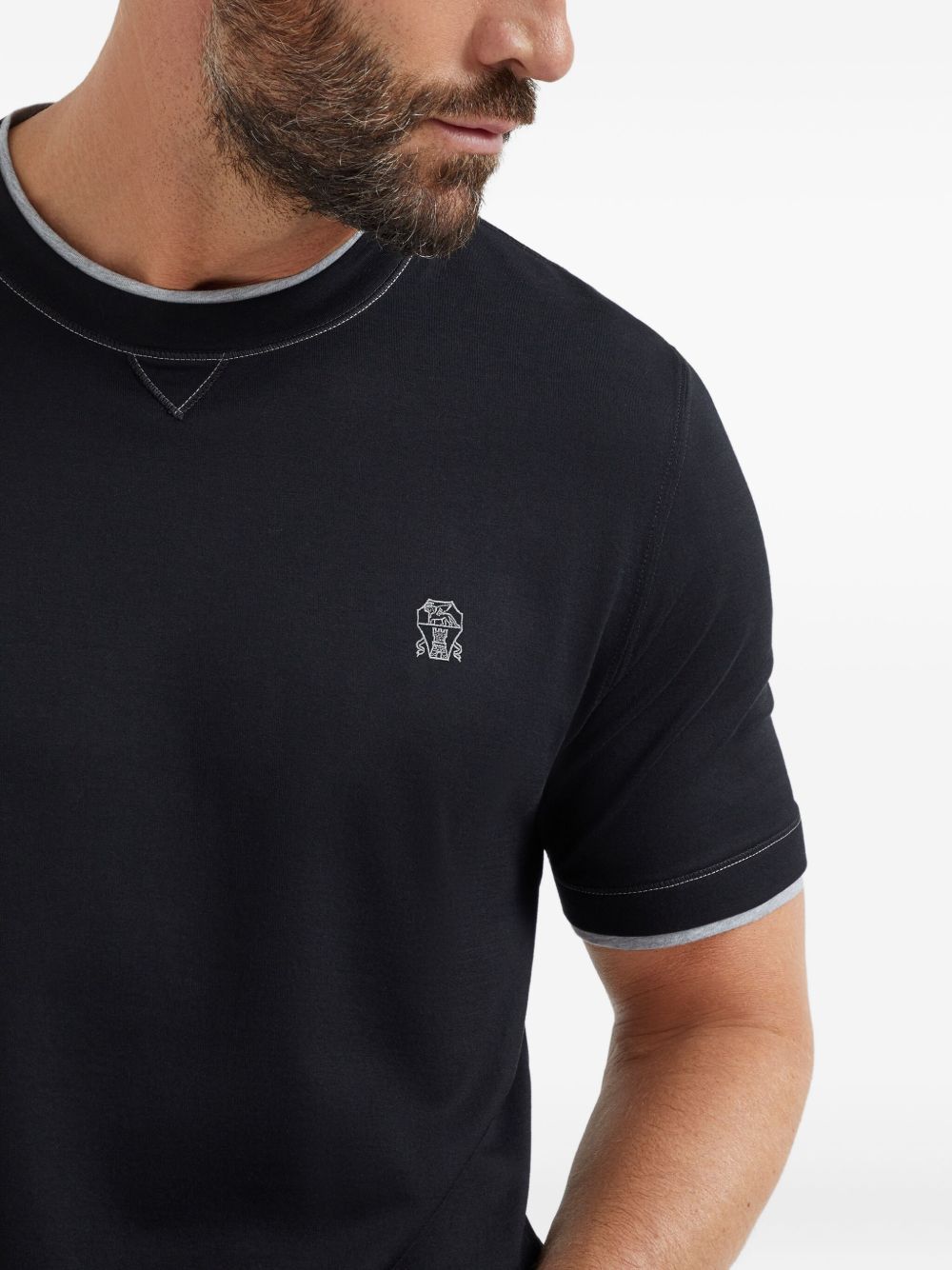 Brunello Cucinelli T-shirts and Polos - Blue and green | 136e9932212673e02d11ecc15393f5ff7cb88c69