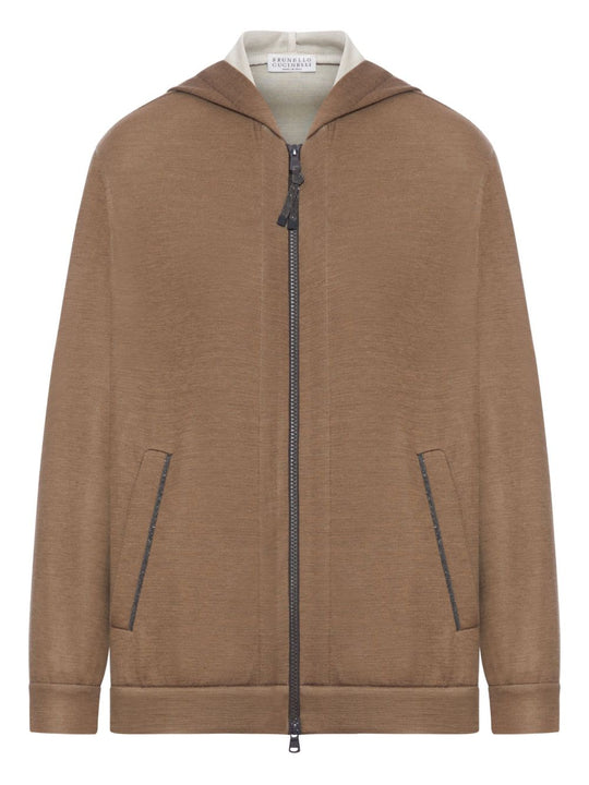 Cotton And Silk Blend Hoodie