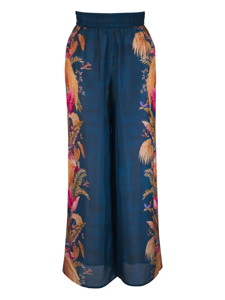Zimmermann Trousers - Blue and green | 1bca0c0849d83c57f5a9b190ff9af52818f65c14