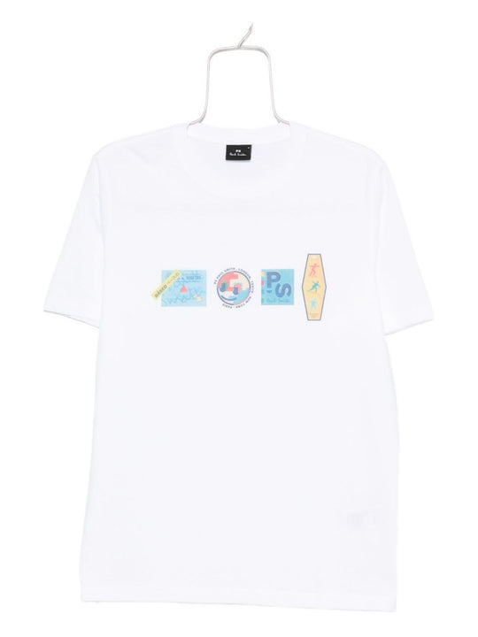 Stickers Print Cotton T-Shirt