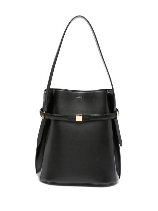 Leather Belted Bucket Bag