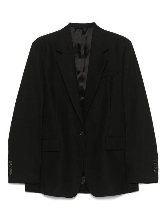 Wool Blend Single-Breasted Blazer Jacket