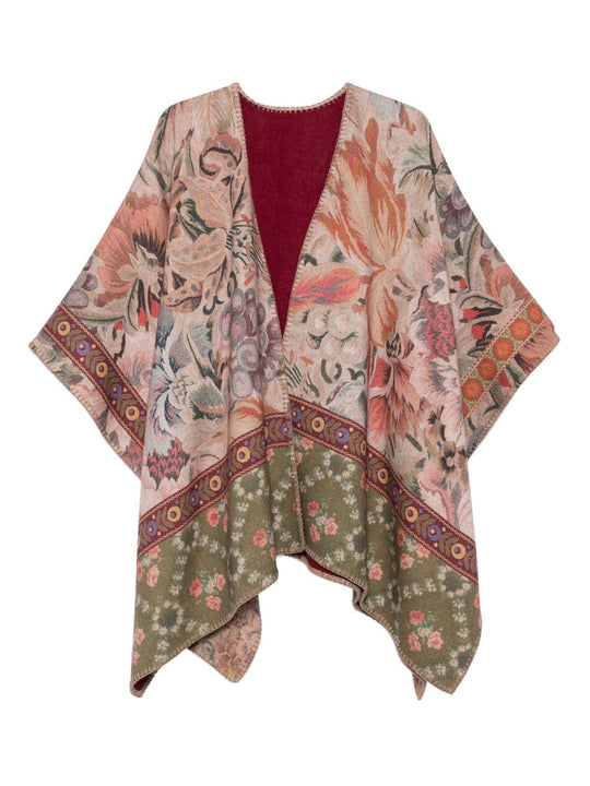 Wool Printed Poncho