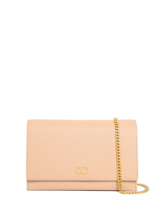 Vlogo Signature Leather Wallet On Chain