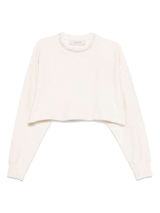 Cotton Cropped Sweatshirt