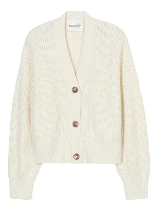 Wool Blend V-Necked Cardigan