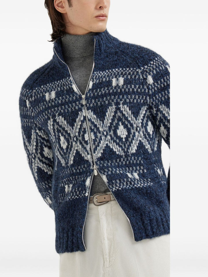 Brunello Cucinelli Sweaters - Blue and green | 13565f096f046286bc09b09d48b68fb6d6c7166c