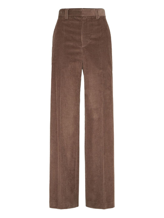 Wide-Leg Cotton Trousers