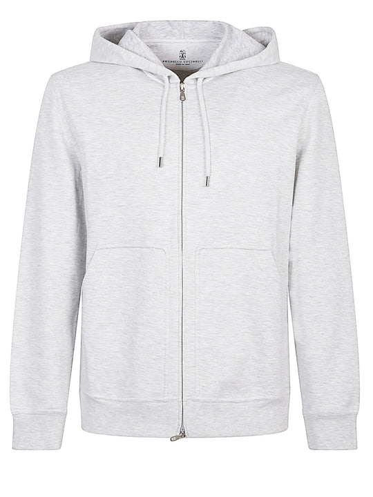 Cotton Blend Zipped Hoodie