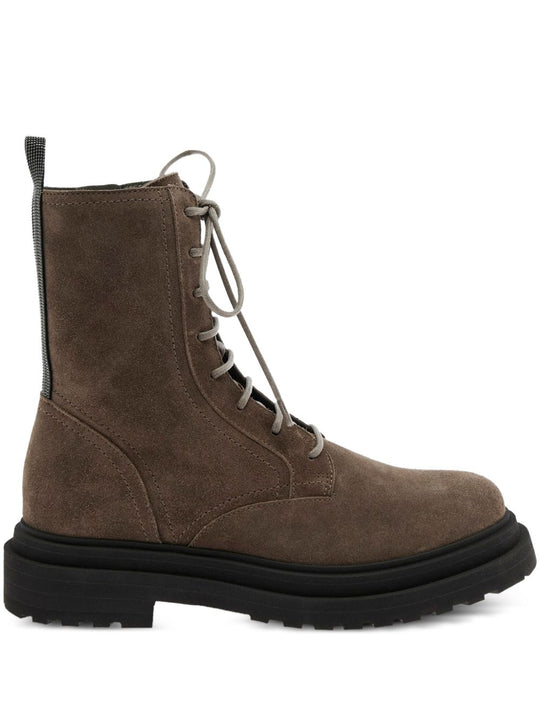 Suede Combat Boot