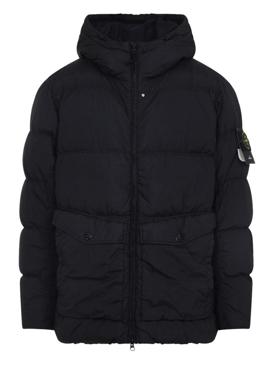 Nylon Hooded Down Jacket