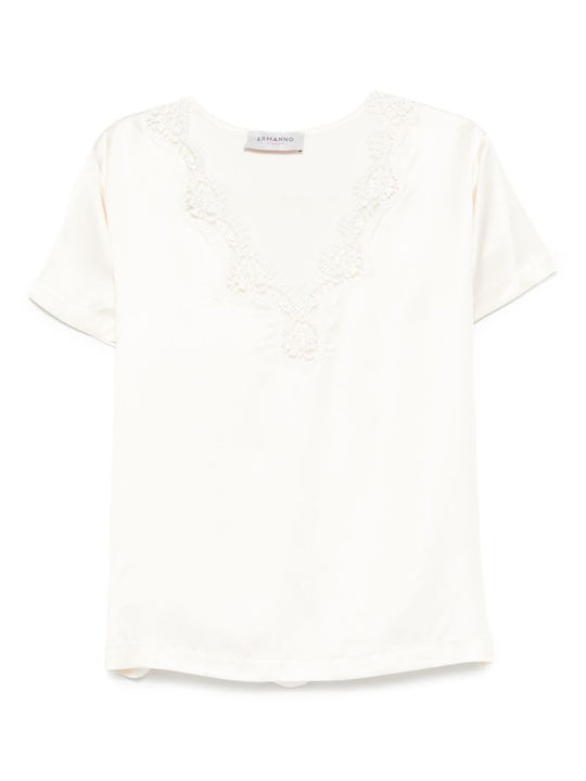 Embroidered V-Necked T-Shirt