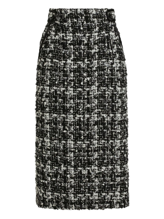 Wool Blend Midi Skirt