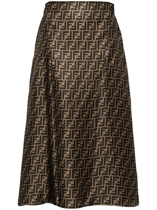 Ff Silk Midi Skirt