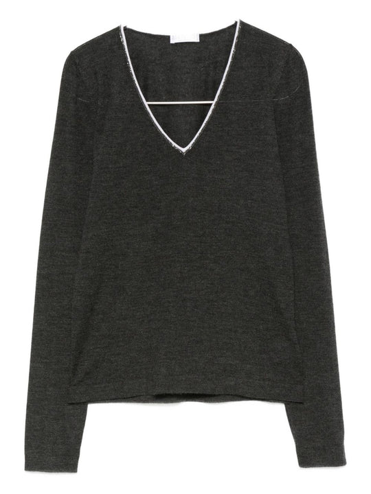 Cashmere And Silk V-Necked Sweater