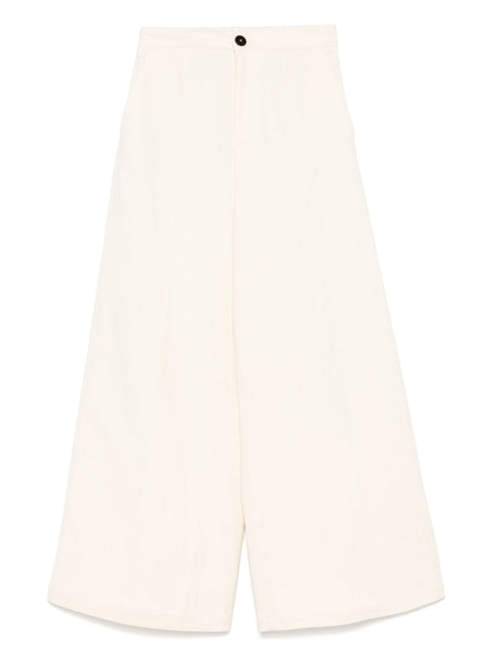 Cotton High-Waisted Trousers