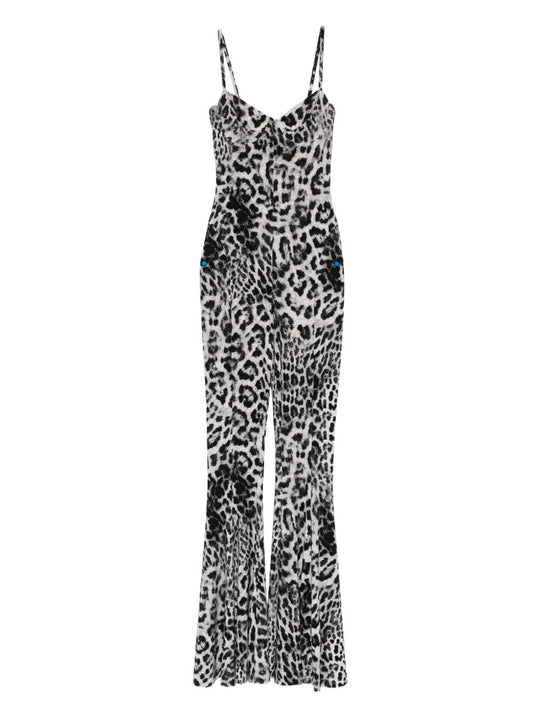 Leopard Print Flared Jumpsuit