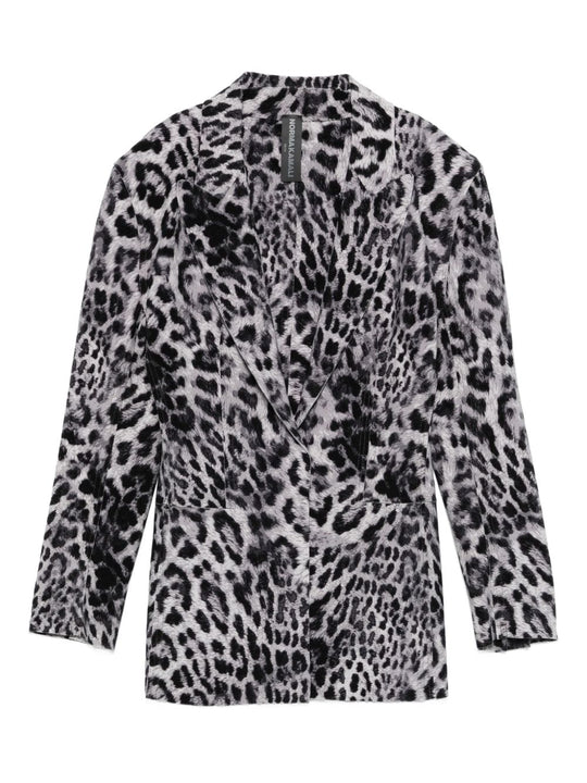 Leopard Print Single-Breasted Jacket