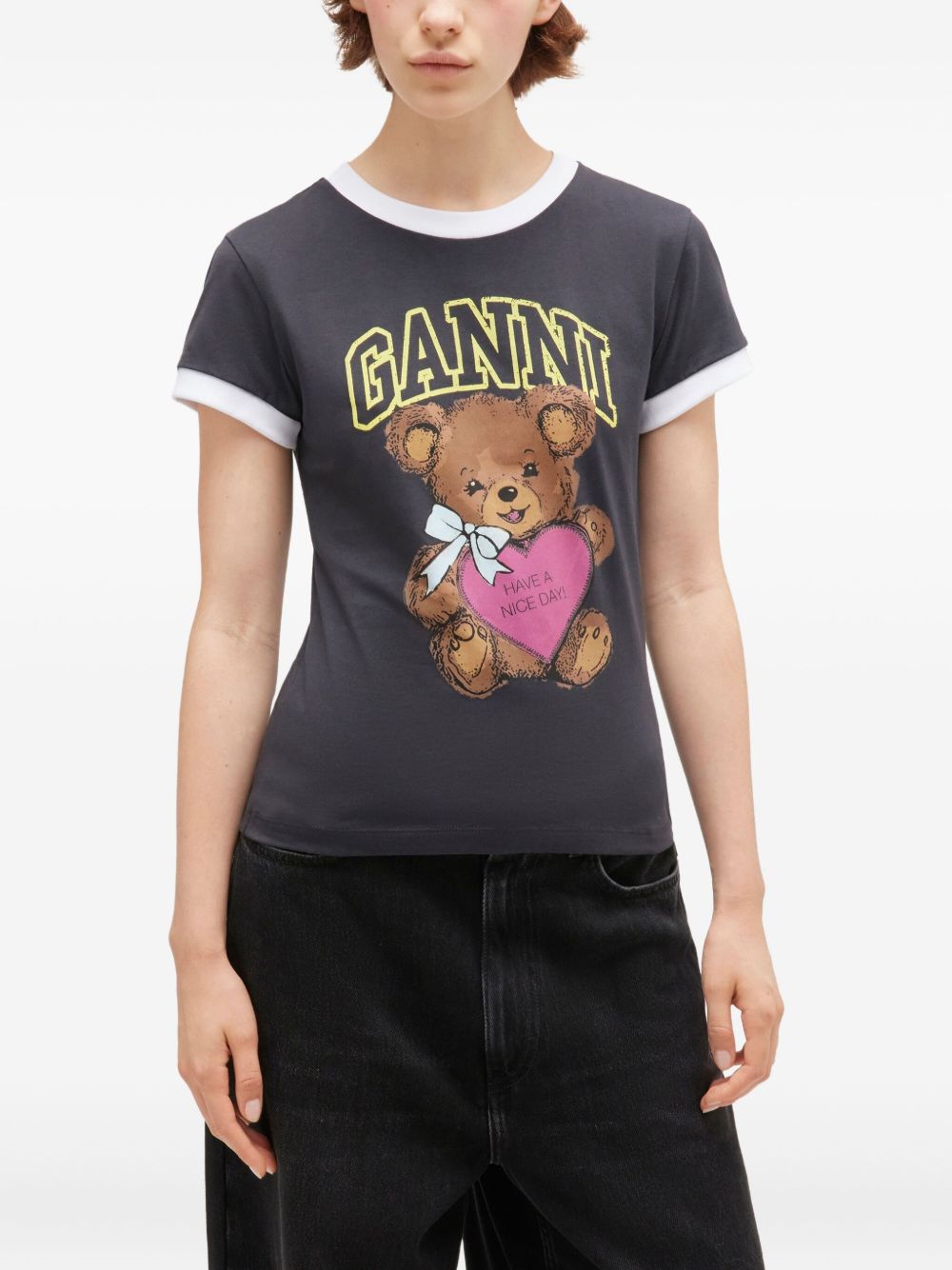 Ganni T-shirts and Polos - Blacks and greys | f315a5c018e6df2793d2682c4c1b04ed7fde4cf0