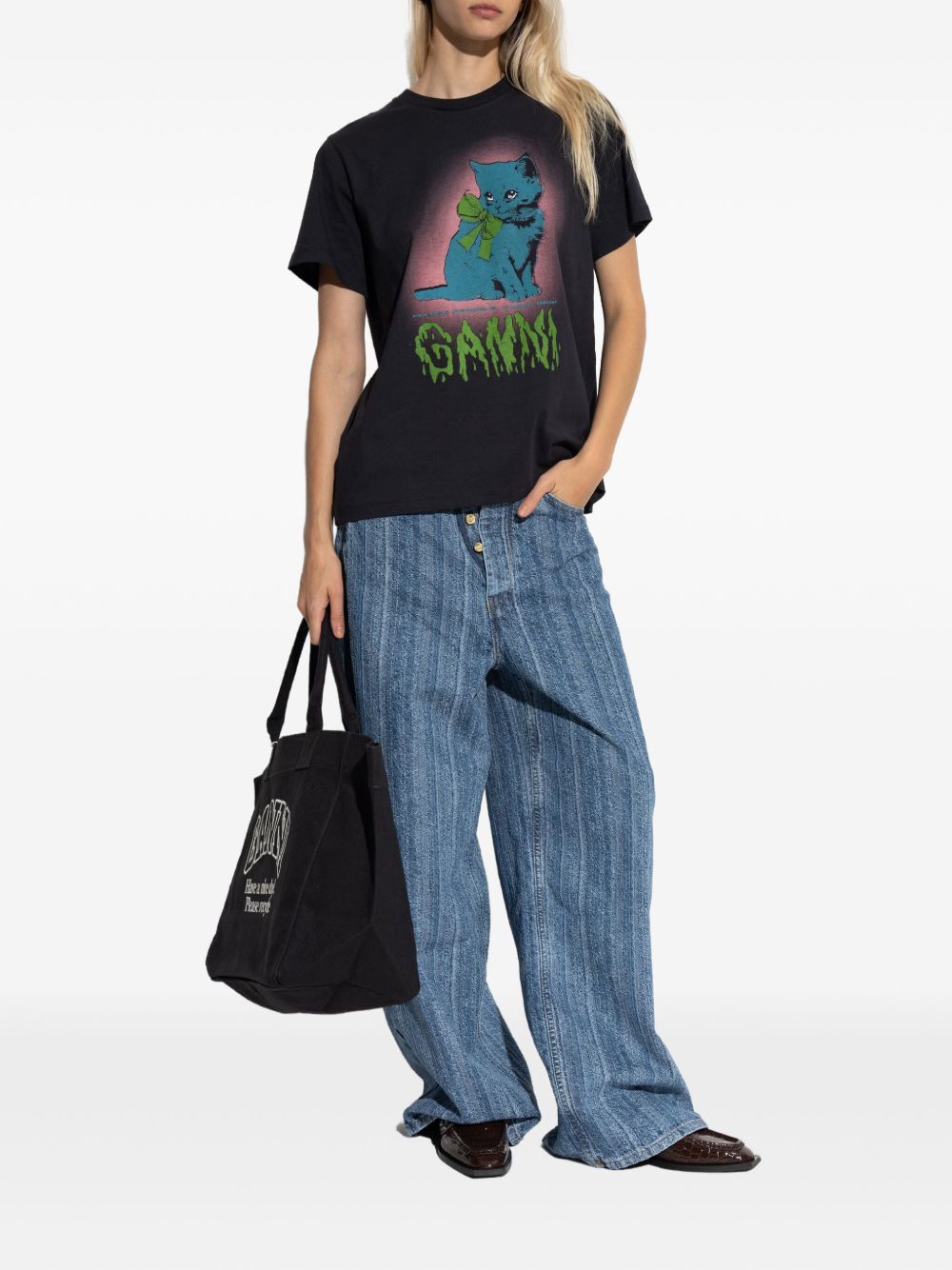 Ganni T-shirts and Polos - Blacks and greys | c8a853e94f535650767ea4f298e93efd82455c15