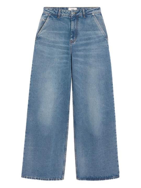 Wide-Leg Denim Jeans