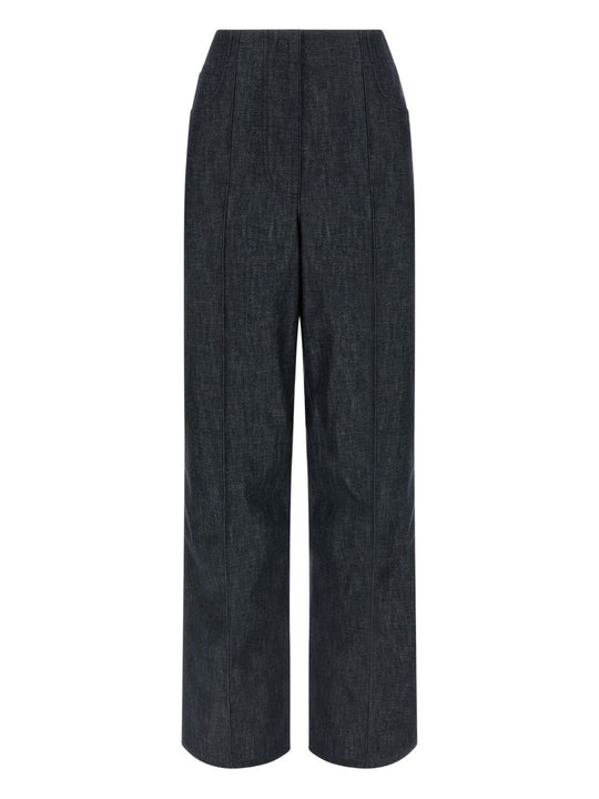 Cotton Wide-Leg Trousers