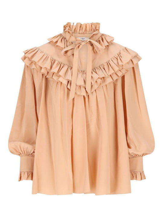 Rouched Silk Blouse
