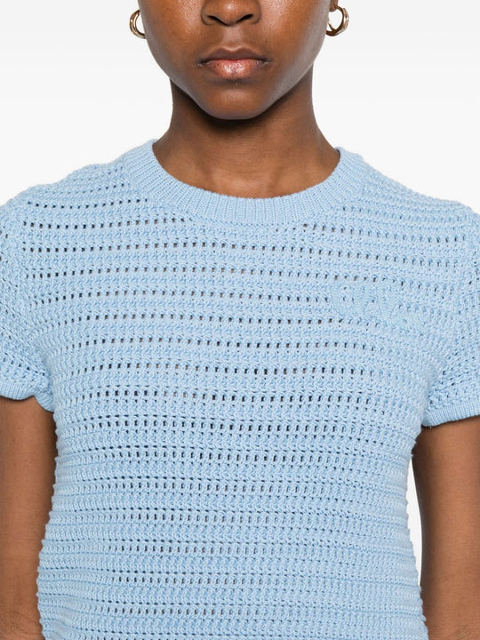 Cotton Knitted Top With Logo