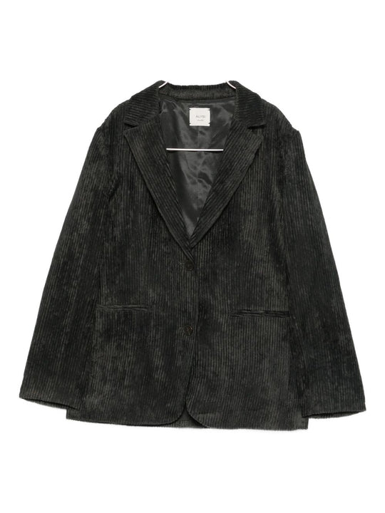 Velvet Single-Breasted Jacket