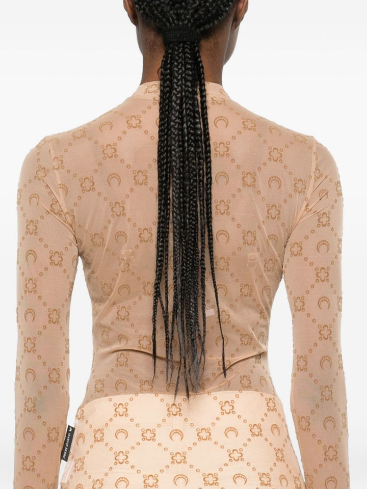 Marine Serre Top - Marrone | 904849d53573acf588939b4c39b996de284115ca