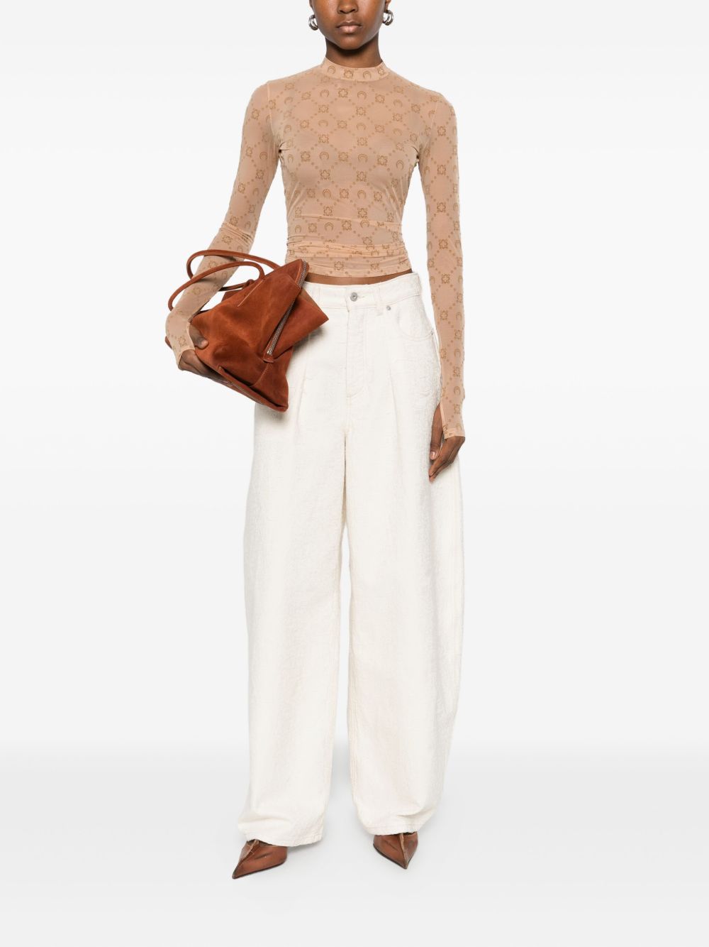 Marine Serre Top - Marrone | d62120413e0d9f7eef31592af36086884b491839