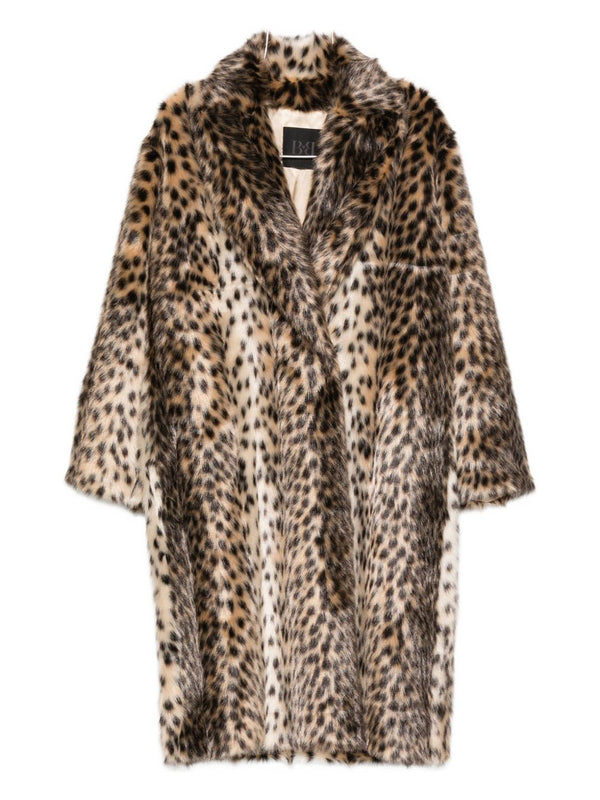 Leopard Ecofur Mid Coat
