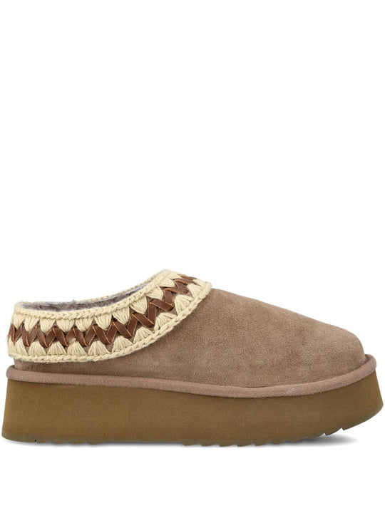 Platform Clog Suede Slippers